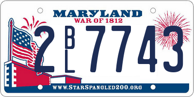 MD license plate 2BL7743