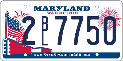 MD license plate 2BL7750