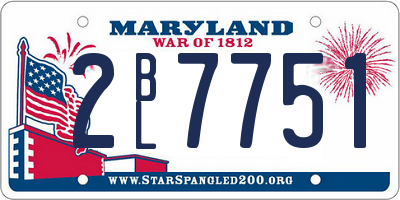 MD license plate 2BL7751