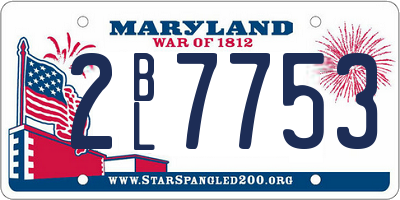 MD license plate 2BL7753