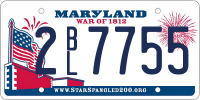 MD license plate 2BL7755