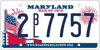 MD license plate 2BL7757
