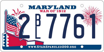 MD license plate 2BL7761