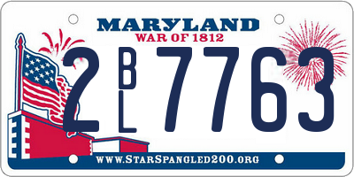 MD license plate 2BL7763