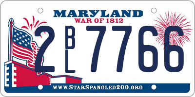 MD license plate 2BL7766