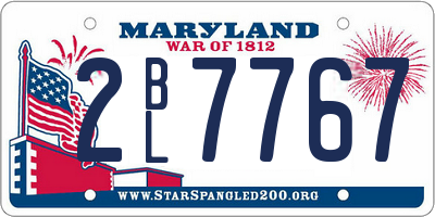 MD license plate 2BL7767