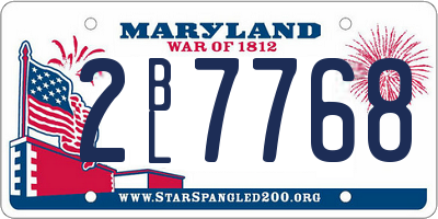MD license plate 2BL7768