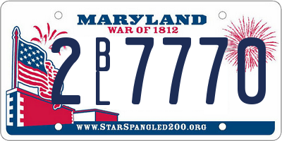 MD license plate 2BL7770