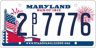 MD license plate 2BL7776