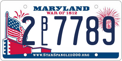 MD license plate 2BL7789