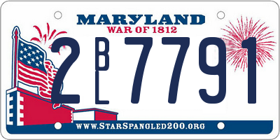 MD license plate 2BL7791