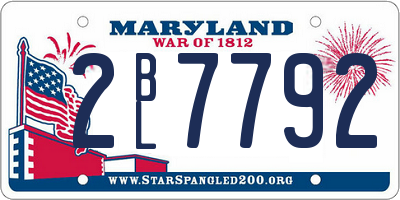 MD license plate 2BL7792