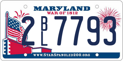 MD license plate 2BL7793