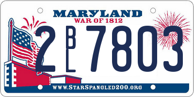 MD license plate 2BL7803