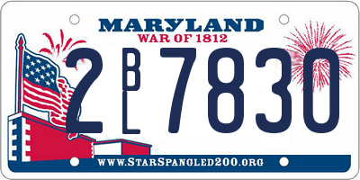 MD license plate 2BL7830