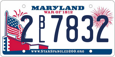 MD license plate 2BL7832