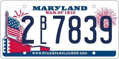 MD license plate 2BL7839