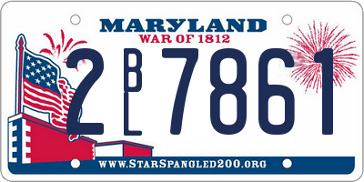 MD license plate 2BL7861