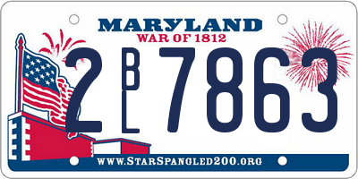 MD license plate 2BL7863