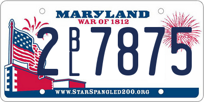 MD license plate 2BL7875