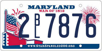 MD license plate 2BL7876