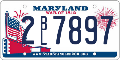 MD license plate 2BL7897
