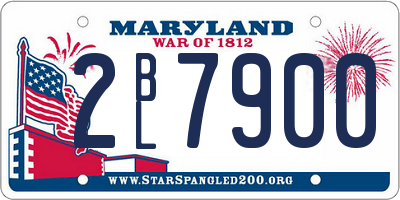 MD license plate 2BL7900