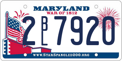 MD license plate 2BL7920