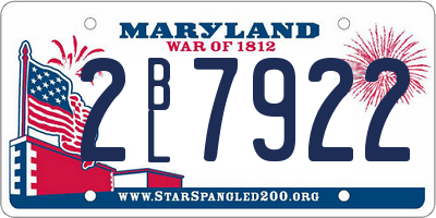 MD license plate 2BL7922
