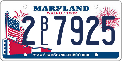 MD license plate 2BL7925