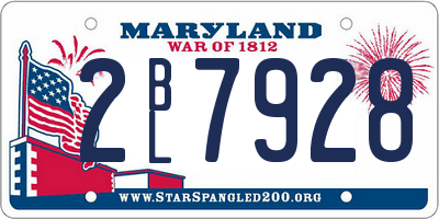 MD license plate 2BL7928
