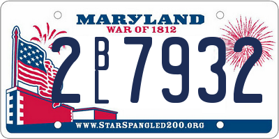 MD license plate 2BL7932