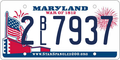 MD license plate 2BL7937