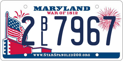 MD license plate 2BL7967
