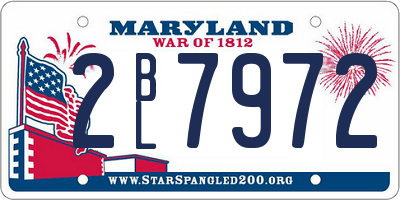 MD license plate 2BL7972