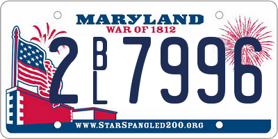 MD license plate 2BL7996