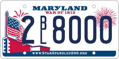 MD license plate 2BL8000
