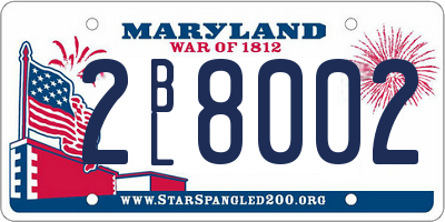 MD license plate 2BL8002