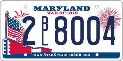 MD license plate 2BL8004