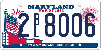 MD license plate 2BL8006