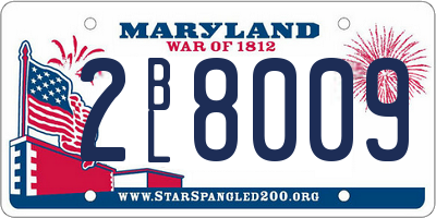 MD license plate 2BL8009