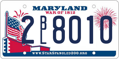 MD license plate 2BL8010