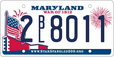 MD license plate 2BL8011