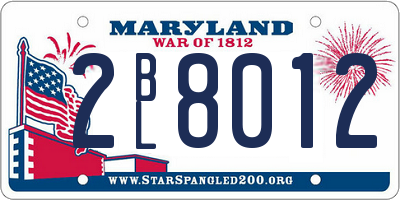 MD license plate 2BL8012