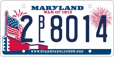 MD license plate 2BL8014