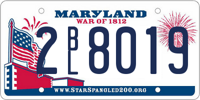 MD license plate 2BL8019