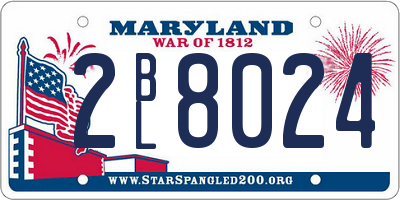 MD license plate 2BL8024