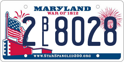 MD license plate 2BL8028