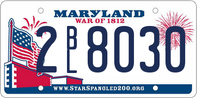 MD license plate 2BL8030