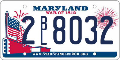 MD license plate 2BL8032